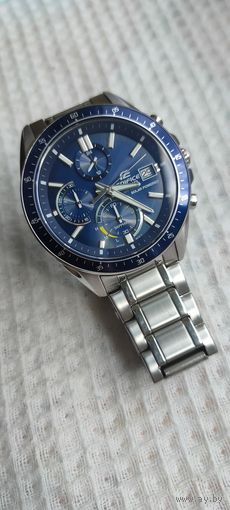 CASIO EDIFICE Оригинал. Сапфир-52х46,1мм.Солнечная батарея. Зарядка от любого источника света.