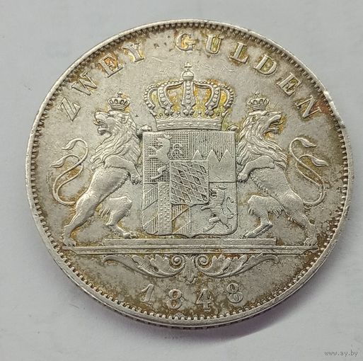 Бавария 2 гульдена 1848 год