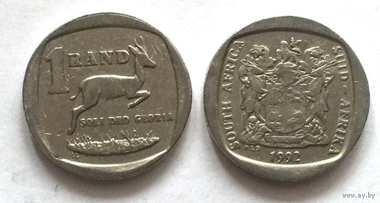 ЮАР /Южная Африка/, 1 ранд 1992. Надпись на языках африкаанс и английский: Suid-Afrika - South Africa