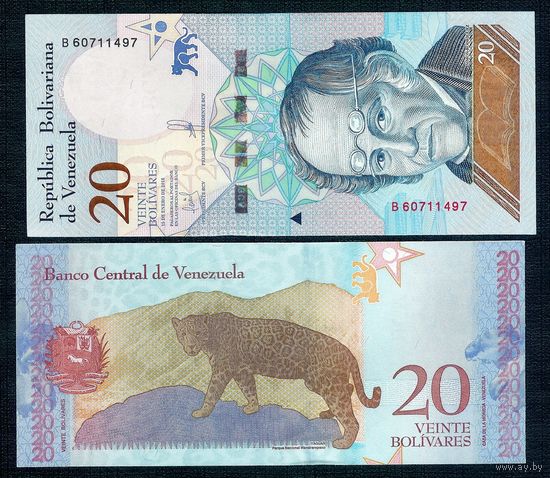 Венесуэла 20 боливара 2018 год, UNC