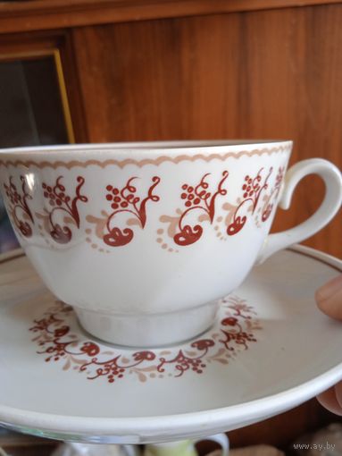 Чашка с блюдцем Рижский фарфоровый завод