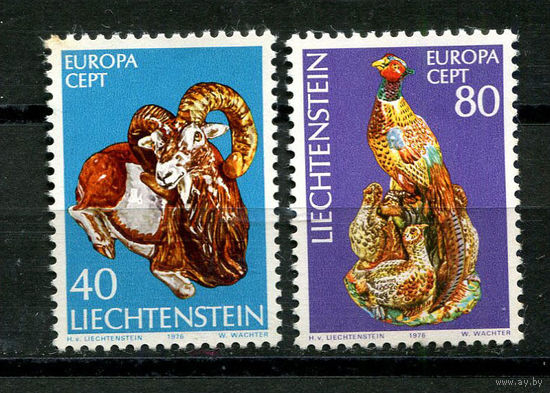Лихтенштейн - 1976 - Европа. Ремесло - (на клее есть желтые пятна) - [Mi. 642-643] - полная серия - 2 марки. MNH.  (Лот 62N)