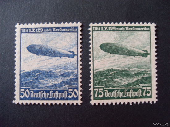 Mi:DR 606-607 X 1936 полная серия Германия. Рейх Цеппелины