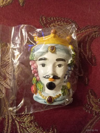 Магнит сицилийская керамическая голова, известная как "Testa di Moro" (голова мавра).