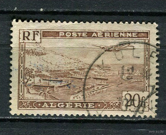 Французский Алжир - 1946 - Самолет на гаванью 20Fr - [Mi.254II] - 1 марка. Гашеная.  (Лот 27HX)-TG3P38