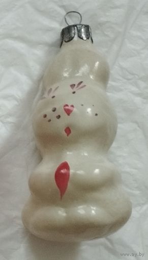 Ёлочная игрушка зайчик с морковкой