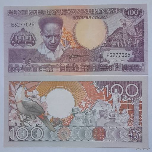 Суринам 100 гульденов 1986 года UNC