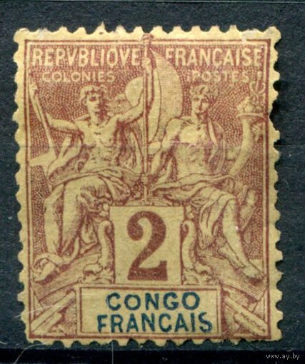 Французское Конго - 1892г. - аллегория, 2 с - 1 марка - чистая, без клея [Mi 16]. #4-W1-123-A-1
