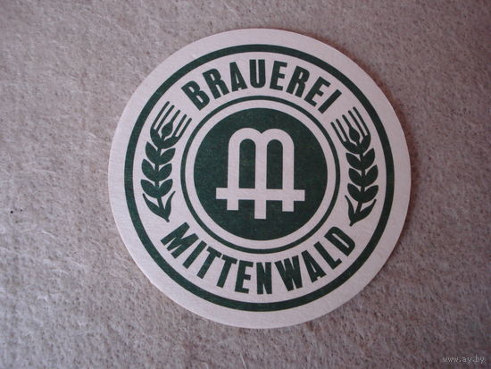 Подставка под пиво (бирдекель) "MITTENWALD" (Германия).(1).