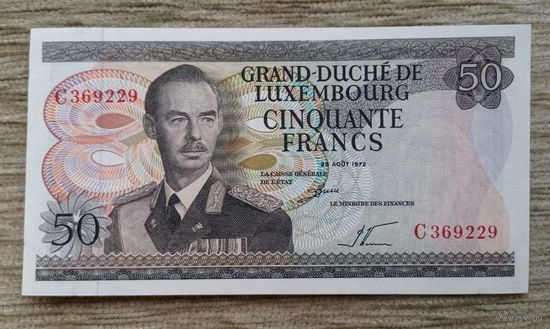 Werty71 Люксембург 50 франков 1972 аUNC банкнота