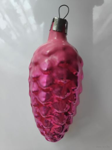 Ёлочная игрушка Розовая шишка.