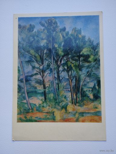 Открытка "Поль Сезанн. Акведук", изд-во Изобразительное искусство, Москва, 1974