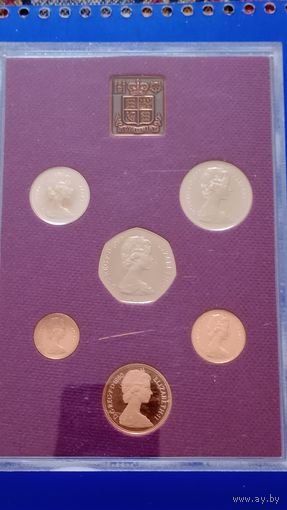 Великобритания комплект монет 1980 пруф с жетоном монетного двора