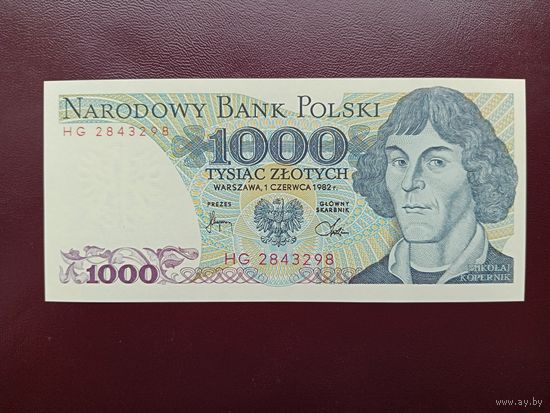 Польша 1000 злотых 1982 UNC