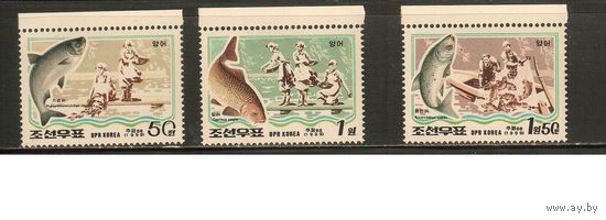 КНДР-1999(Мих.4201-4203) , **  , Морская  Фауна ,Рыбы, Рыбалка (полная серия)