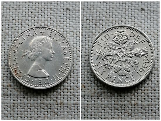 Великобритания 6 пенсов 1966