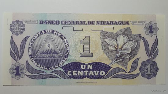 Никарагуа, 1 сентаво. Серия A/Е. UNC.