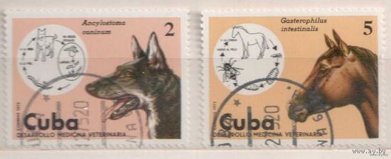 Паразиты. 2 марки, 1979г.,гаш. Куба.