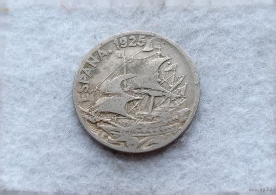 Werty71 Испания 25  сентимо 1925 песет  Корабль