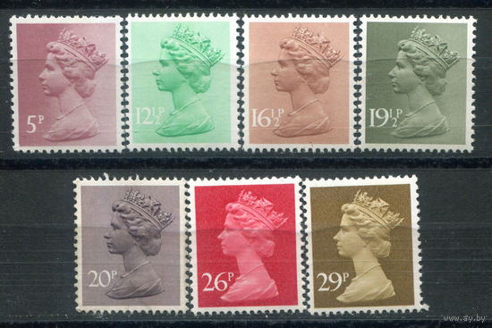 Великобритания - 1982г. - королева Елизавета II, стандартный выпуск - 6 марок - полная серия, MNH, номинал 20 чистый, без клея [Mi 900-905]. #3-GB-Z-1-15