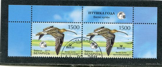 Беларусь 2011.. Птица года. Кроншнеп. Верхняя сцепка листа