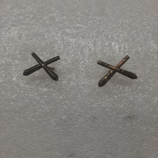 Эмблемы артиллерия ВС СССР обр. 1958 г., полевые, биметалл, магнитные, новые!