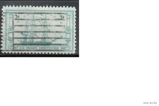 США-1947, (Мих.563), гаш.  , Флот, Корабль, Парусники(одиночка),