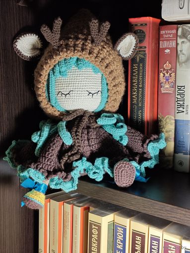 Девочка-оленюшка Плюшевая вязаная мягкая игрушка амигуруми интерьер ручная работа handmade кукла