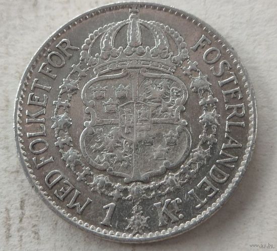Швеция 1 крона 1939, серебро