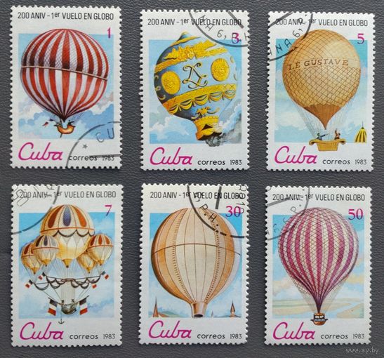Куба.1983.Воздухоплавание, воздушные шары (полная серия 6 марок)