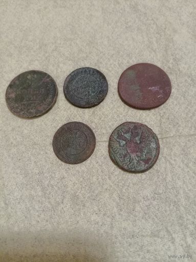 Монеты РИ нечищенные разные одним лотом