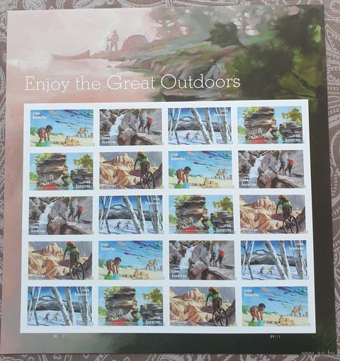 2020 Наслаждайтесь свободной природой( самоклеющиеся, вечные марки) - США