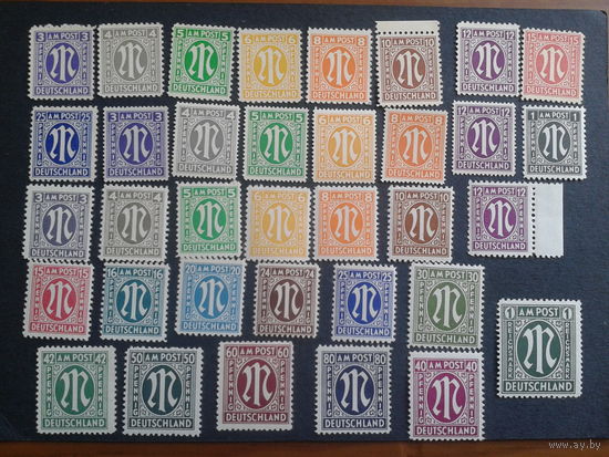 Германия 1945 Амер. и брит. зона** полная серия Михель-60,2 евро