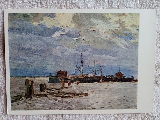 1958. Сорокин. Баржи на Северной Двине