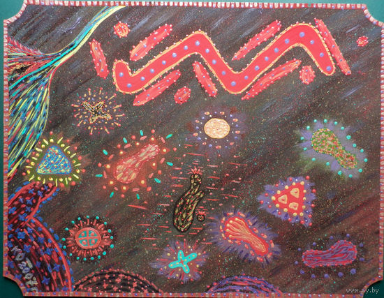 Африка (2), смешанная техника, бумага, 2007, Котов Олег