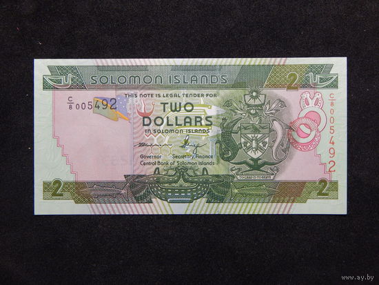 Соломоновы о-ва 2 доллара 1997г.UNC