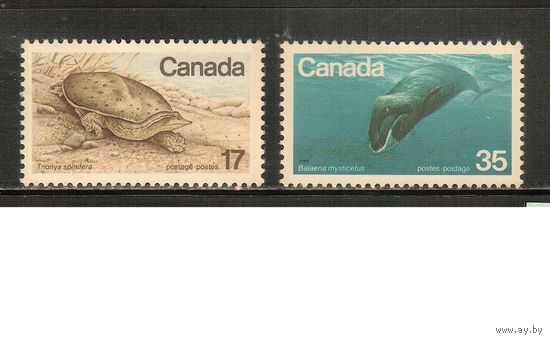 Канада-1979(Мих.722-723) , **   ,    Морская Фауна , Киты, Черепахи(полная серия)
