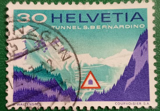 Швейцария 1967. Открытие автомобильного туннеля Сан-Бернардино