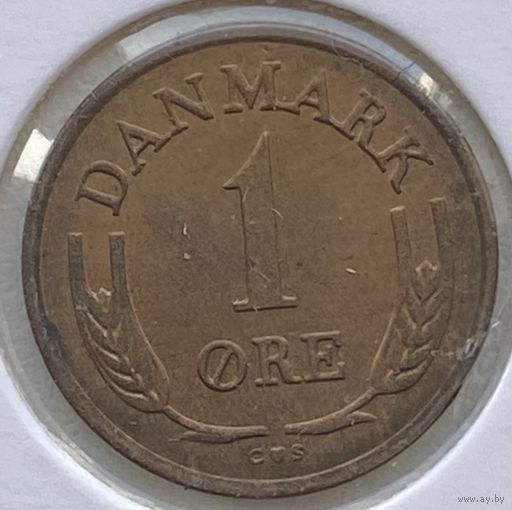 Дания 1 эре 1964 г. Бронза. В холдере