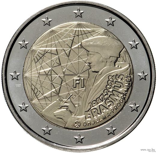 2 евро 2022 Финляндия 35 лет программы Эразмус UNC из ролла