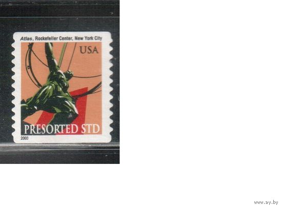 США-2001 (Мих.3474 ВС) , * (без клея) , Стандарт,Статуя(одиночка),