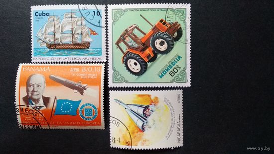 ТРАНСПОРТ \22фа\ парусник трактор ракета космос