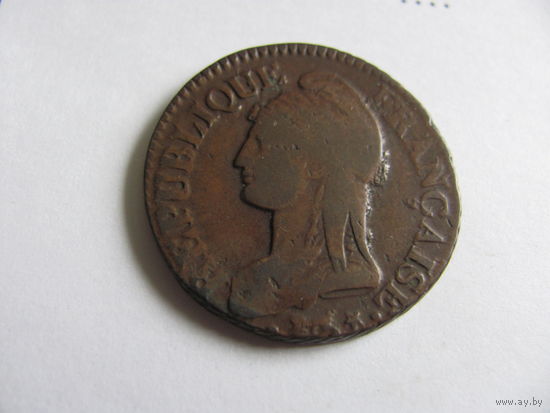 Лот.22  Directoire (1795-1799). 5 centimes an 5 Из кошелька бойца Великой Армии