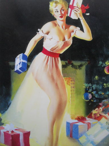 ЧИСТАЯ ОТКРЫТКА PIN-UP. худ. GIL ELVGREN.