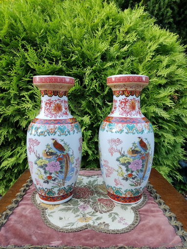 Пара Винтажных Китайских Ваз, Середина ХХ века / Pair Chinese antique porcelain vases. China