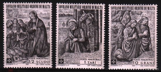 1969 Мальтийский орден религиозная живопись библейские мотивы Рождество Un:SM-OM 47-49-3х-м**