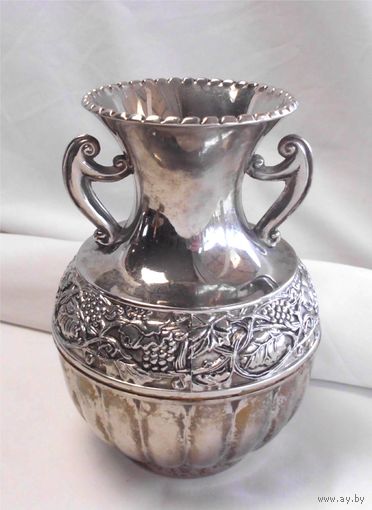 Ваза каминная с ручками Серебрение