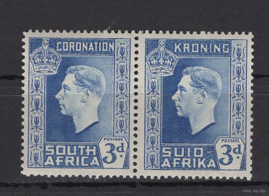 1937 Южная Африка** Коронация Георг VI сцепка 2 марки SG#74
