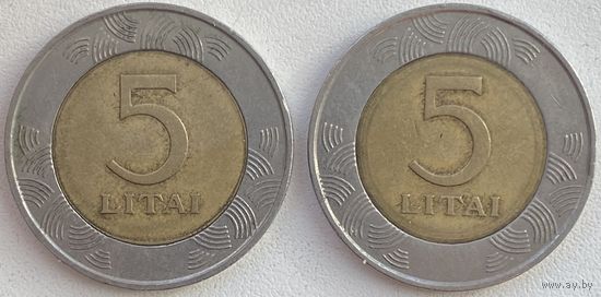 Литва 5 лит 1998 г. Цена за 1 шт.