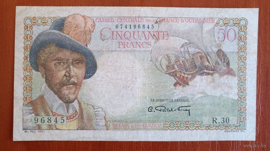 50 Francs   Issued by Caisse Centrale de la France d'Outre-Mer